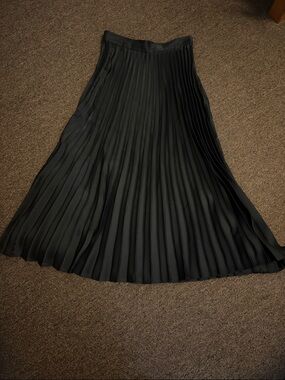 Zara Black Pleated Maxi Skirt